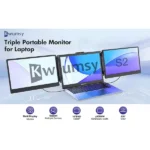 מסך נייד כפול FHD ללפטופ עם חיבורי USB-C ו-HDMI ורמקולים מובנים | S2 Triple Screen Extender