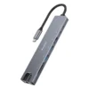 מתאם 8 ב-1 Type-C מהיר – HDMI 4K, רשת, USB 3.0, PD, קורא כרטיסים | Yesido HB27