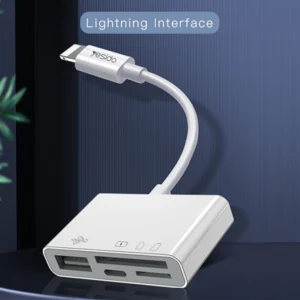 מתאם מצלמה Lightning ל-USB-A, USB-C וכרטיסי זיכרון | Yesido GS12