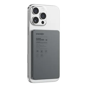 סוללת גיבוי אלחוטית 5000mAh בצבע אפור תומכת MagSafe וטעינה מהירה | Energy MP38 Legend