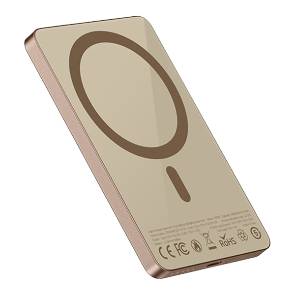 סוללת גיבוי אלחוטית 5000mAh בצבע זהב תומכת MagSafe וטעינה מהירה | ENERGY MP38 Legend