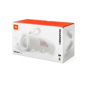 רמקול JBL Charge 6 לבן עם סאונד עוצמתי וסוללה חזקה