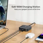 תחנת טעינה עם 4 יציאות (Type-C ו-USB-A) בצבע שחור | UNITEK | שיפי