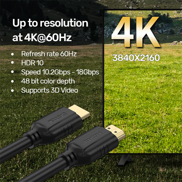 כבל Hdmi 4k איכותי 1.5 מטר בצבע שחור | Unitek C11079bk 4
