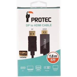 כבל Hdmi ל Displayport איכותי באורך 1.8 מטר | Protec 5