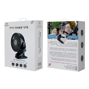 מאוורר נייד מיני שחור עם קליפס אוניברסלי וסיבוב 360 | Buffalo