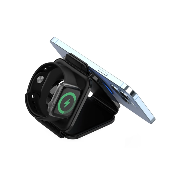 מטען Magcharge נייד אלחוטי מתקפל 3 ב 1 שחור | Unitek 3