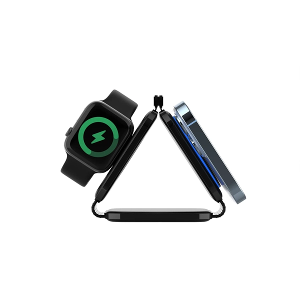 מטען Magcharge נייד אלחוטי מתקפל 3 ב 1 שחור | Unitek 4