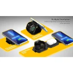 מטען Magcharge נייד אלחוטי מתקפל 3 ב 1 שחור | Unitek 6