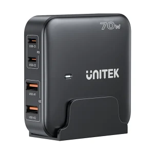 ראש מטען ל 4 יציאות בצבע שחור | Unitek P1228abk01 Eu