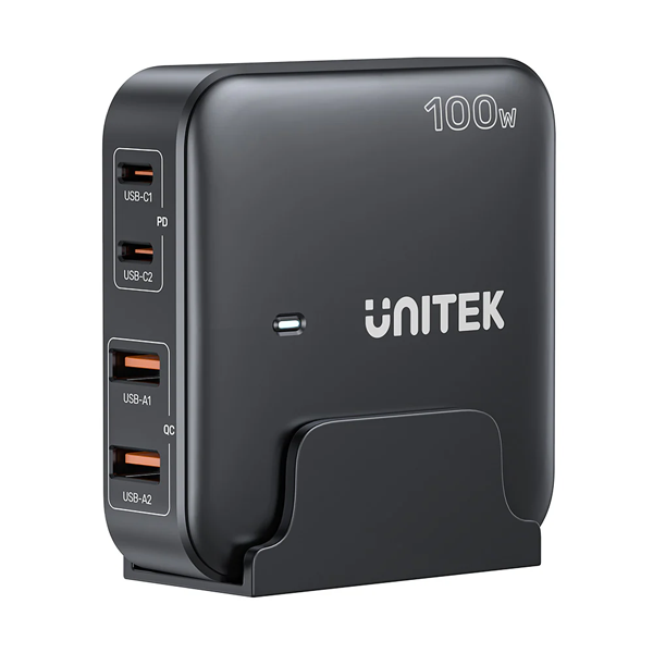 ראש מטען ל 4 יציאות בצבע שחור | Unitek P1229abk01 Eu