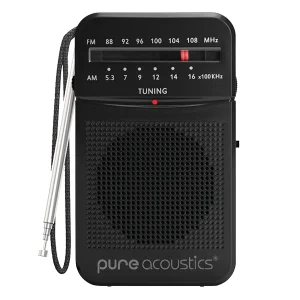 רדיו נייד AM/FM עם רמקול חזק וסאונד איכותי בעיצוב רטרו | Pure Acoustics RD-20
