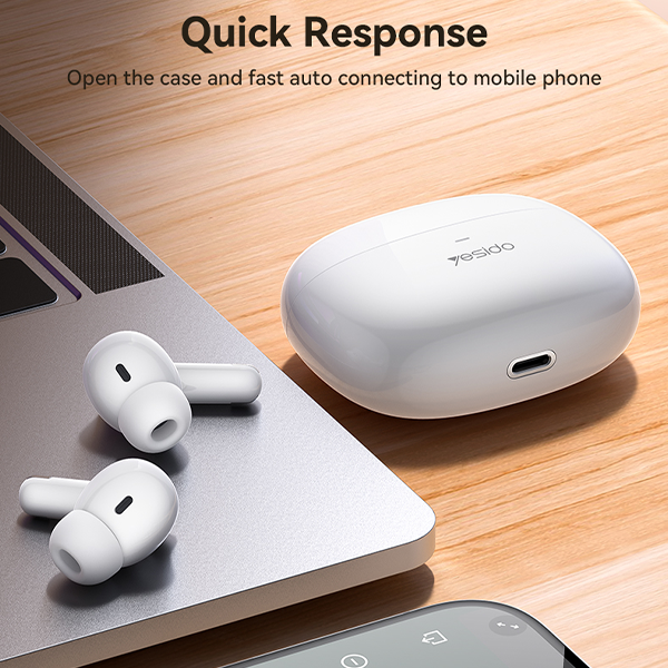 אוזניות אלחוטיות בלוטוס ANC וסינון רעשים בשיחה, עם מגע חכם וסאונד חד | Yesido TWS28