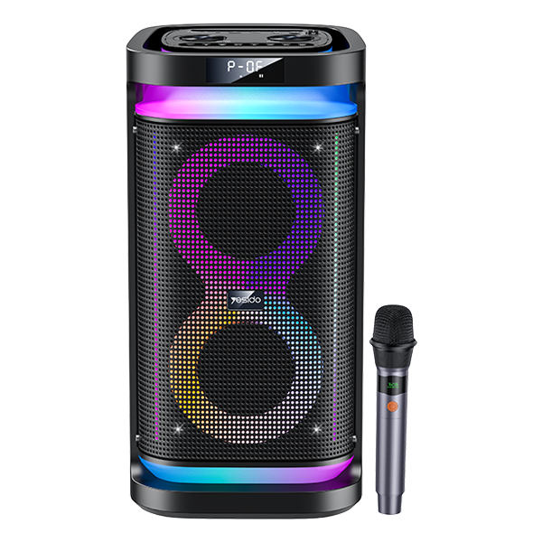 בידורית קריוקי ניידת 40W עם מיקרופון ורמקולים כפולים 6.5 אינץ׳ | Yesido YSW29