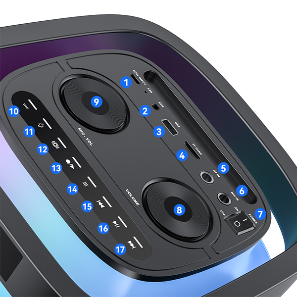 בידורית קריוקי ניידת 40W עם מיקרופון ורמקולים כפולים 6.5 אינץ׳ | Yesido YSW29