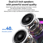 בידורית קריוקי ניידת 40W עם מיקרופון ורמקולים כפולים 6.5 אינץ׳ | Yesido YSW29