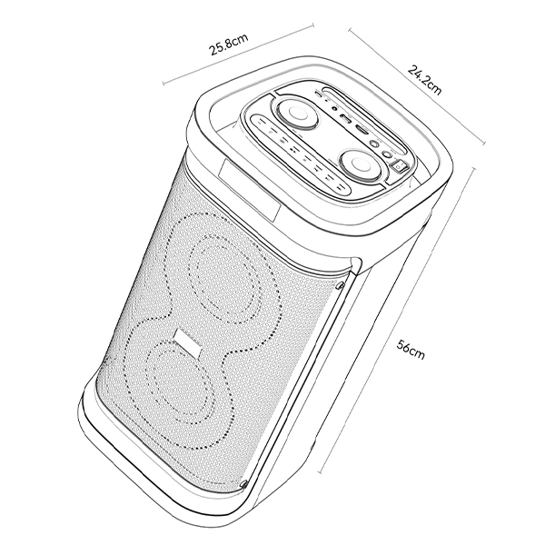 בידורית קריוקי ניידת 40W עם מיקרופון ורמקולים כפולים 6.5 אינץ׳ | Yesido YSW29