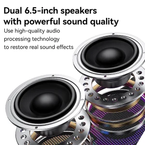 בידורית קריוקי ניידת 40W עם מיקרופון ורמקולים כפולים 6.5 אינץ׳ | Yesido YSW29