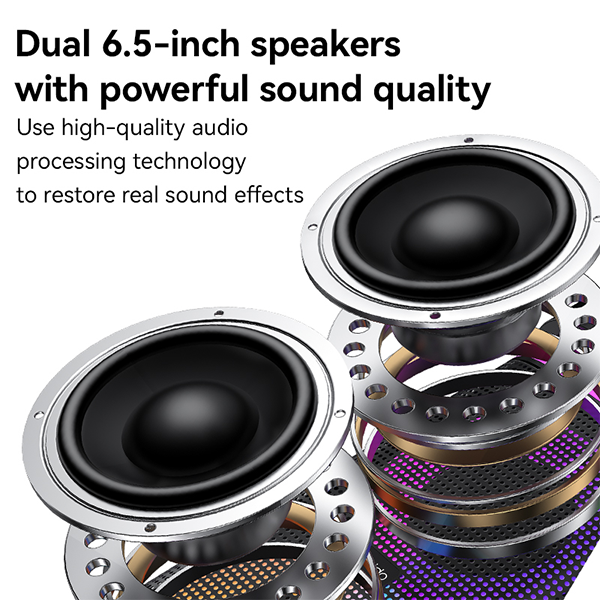 בידורית קריוקי ניידת 40W עם מיקרופון ורמקולים כפולים 6.5 אינץ׳ | Yesido YSW29