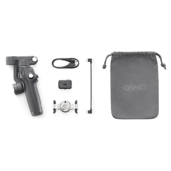 גימבל לסמארטפון DJI Osmo Mobile 7P אפור | 3 צירים עם חצובה, מוט סלפי ומעקב חכם