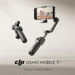 גימבל לסמארטפון DJI Osmo Mobile 7P אפור | 3 צירים עם חצובה, מוט סלפי ומעקב חכם