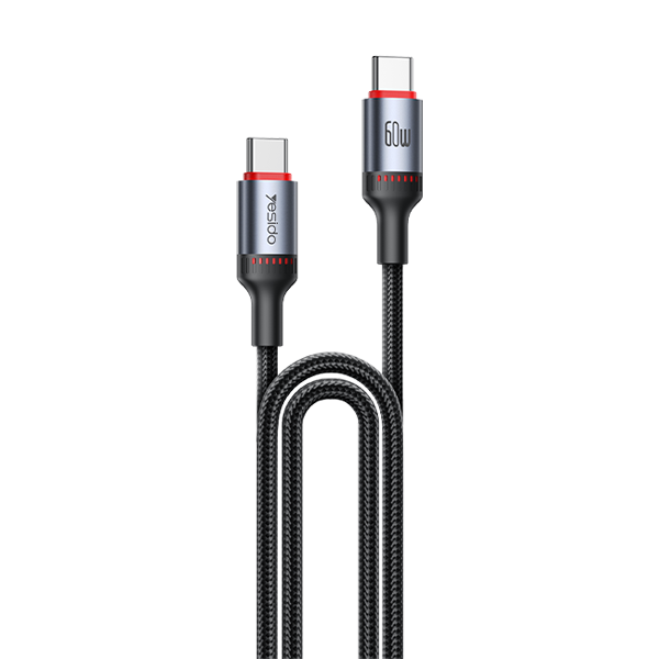 כבל טעינה USB-C 60W באורך 2 מטר מהיר עם סיבים קלועים לשמירה לאורך זמן | Yesido CA183
