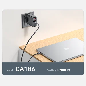 כבל טעינה מהירה Type-C בהספק 240W באורך 2 מטר עוצמתי ועמיד במיוחד | Yesido CA186