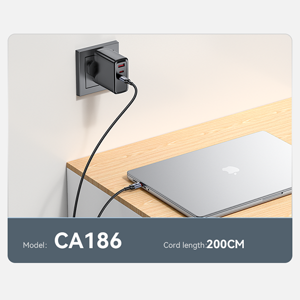 כבל טעינה מהירה Type-C בהספק 240W באורך 2 מטר עוצמתי ועמיד במיוחד | Yesido CA186