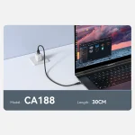 כבל נתונים וטעינה מהירה Type-C בהספק 60W באורך 30 ס"מ עמיד במיוחד | Yesido CA188