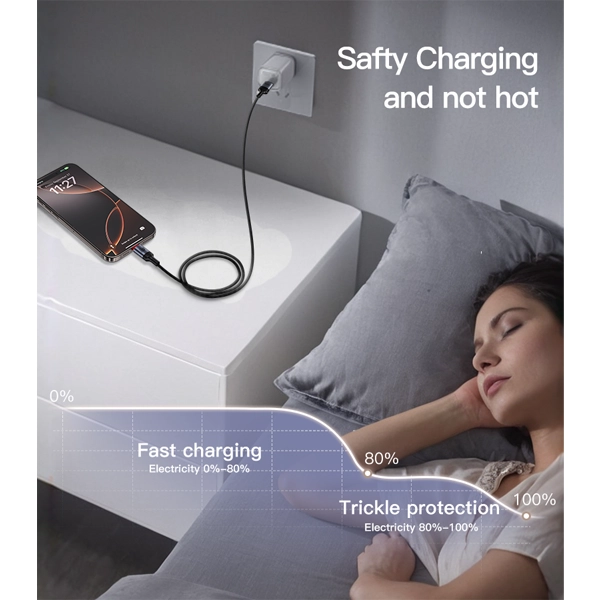 כבל נתונים וטעינה מהירה בהספק 60w מהיר עם נורת לד באורך 1.2 מטר | Yesido Ca181 8