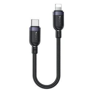 כבל נתונים וטעינה מהירה שזור Type-C ל-Lightning בהספק 27W באורך 30 ס"מ | Yesido CA187