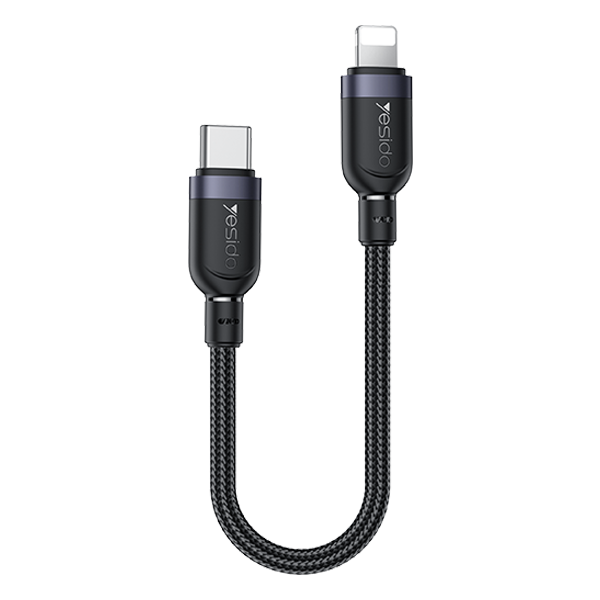 כבל נתונים וטעינה מהירה שזור Type-C ל-Lightning בהספק 27W באורך 30 ס"מ | Yesido CA187