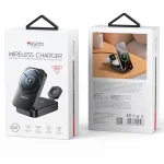 מטען אלחוטי 15W שחור לטעינת אייפון, AirPods ושעון מתקפל לשימוש ביתי | Yesido DS27