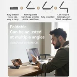 מטען אלחוטי 15W שחור לטעינת אייפון, AirPods ושעון מתקפל לשימוש ביתי | Yesido DS27