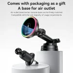 מטען אלחוטי לרכב 15W עם תאורת RGB, קירור מובנה וחיבור מגנטי | Yesido C315