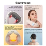 מכשיר עיסוי לצוואר עם חימום, 4 ראשי עיסוי וסוללה נטענת | Yesido MG14