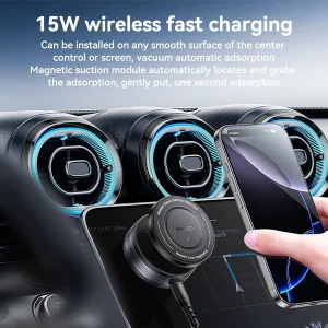 מעמד ואקום מגנטי לרכב 15w עם טעינה אלחוטית תומך Magsafe עוצמתי | Yesido C310 4