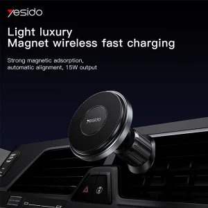 מעמד מגנטי לרכב 15W תומך MagSafe עם טעינה אלחוטית מהירה | Yesido C190