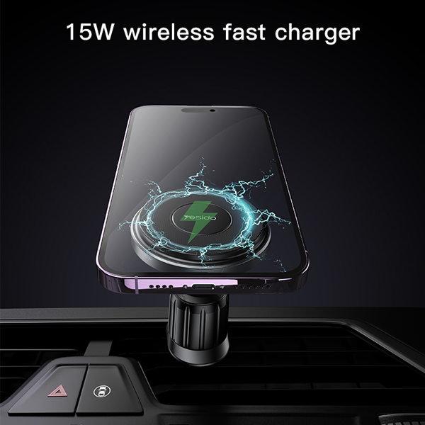 מעמד מגנטי לרכב 15W תומך MagSafe עם טעינה אלחוטית מהירה | Yesido C190