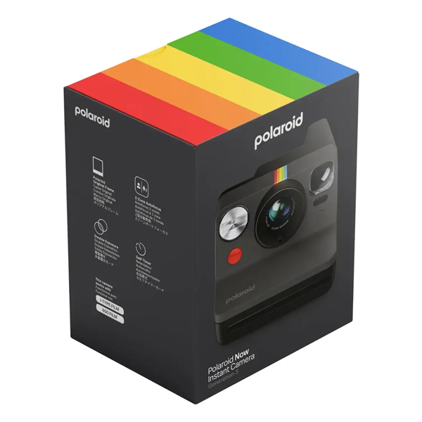 מצלמת פולארויד Polaroid Now Instant Camera Gen 3 בצבע שחור | לפיתוח מיידי ותוצאה אייקונית תוך 15 דקות