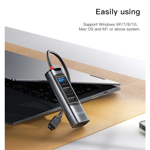 מתאם Otg מהיר 3 ב 1 עם חיבורי Type C, Usb ו Hdmi לנוחיות מקסימלית | Yesido Hb22 12