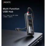 מתאם Otg מהיר 3 ב 1 עם חיבורי Type C, Usb ו Hdmi לנוחיות מקסימלית | Yesido Hb22 3