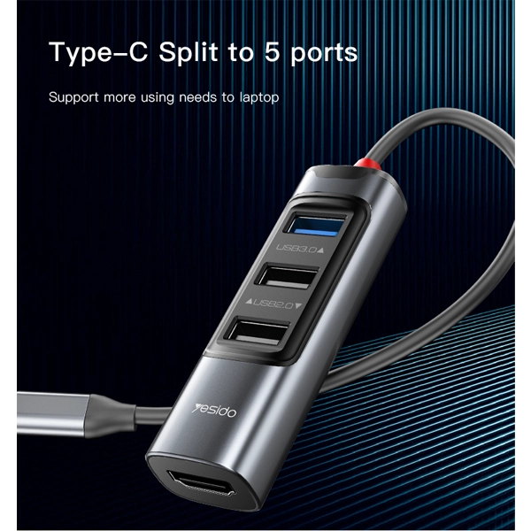 מתאם Otg מהיר 3 ב 1 עם חיבורי Type C, Usb ו Hdmi לנוחיות מקסימלית | Yesido Hb22 5