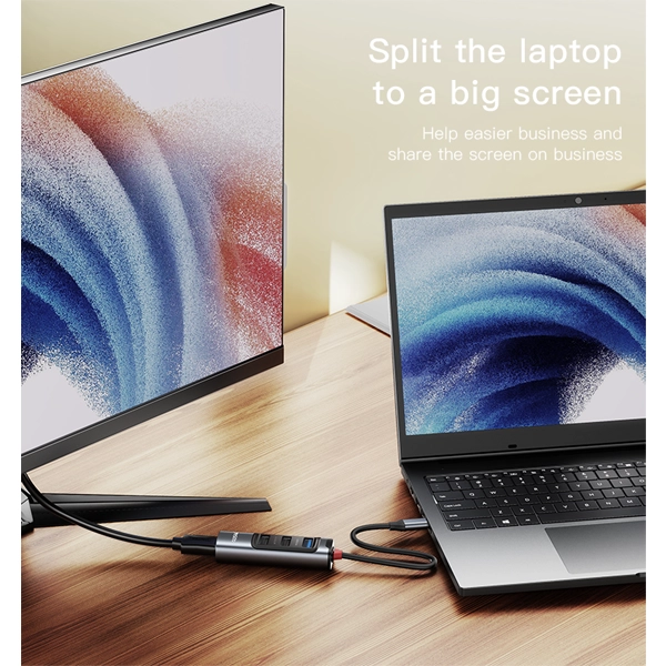 מתאם Otg מהיר 3 ב 1 עם חיבורי Type C, Usb ו Hdmi לנוחיות מקסימלית | Yesido Hb22 6