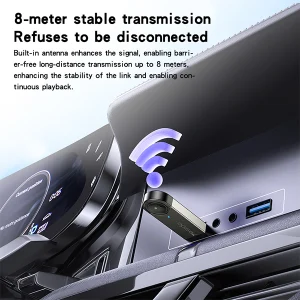 מתאם אודיו USB בלוטוס לרכב לשידור מוזיקה ומענה לשיחות טלפון | Yesido YAU81