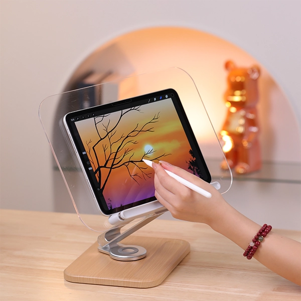 סטנד אוניברסלי שקוף לטאבלט בעיצוב מודרני | R26 2