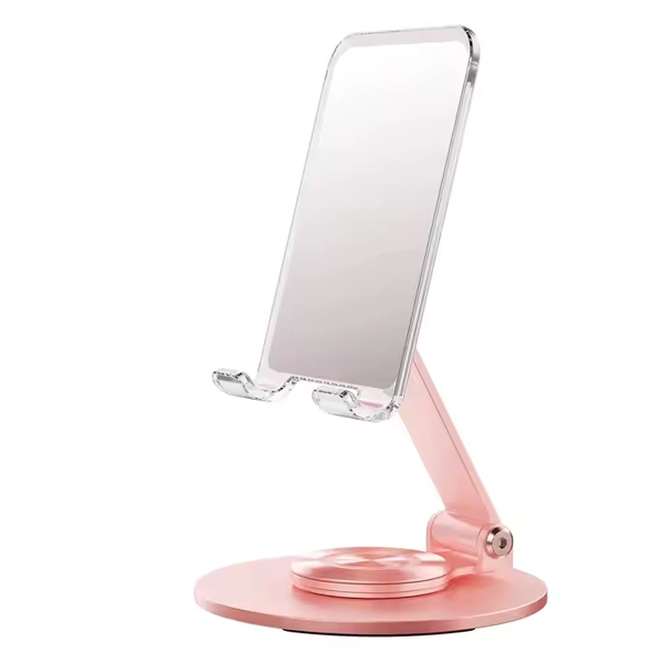 סטנד לסמארטפון מתקפל ומסתובב 360 ורוד לשולחן עבודה מסודר ומאורגן | L73 1
