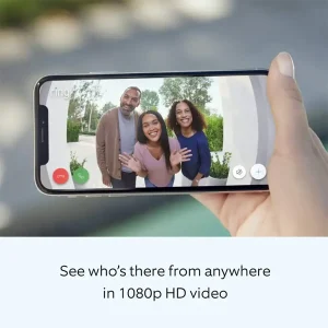 פעמון דלת חכם Ring Wired Doorbell Plus כסוף | מצלמה באיכות 1080p, זיהוי תנועה, Wi-Fi כפול