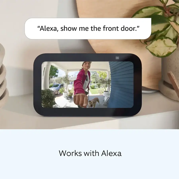 פעמון דלת חכם Ring Wired Doorbell Plus כסוף | מצלמה באיכות 1080p, זיהוי תנועה, Wi-Fi כפול