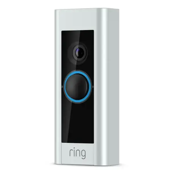 פעמון דלת חכם Ring Wired Doorbell Plus כסוף | מצלמה באיכות 1080p, זיהוי תנועה, Wi-Fi כפול